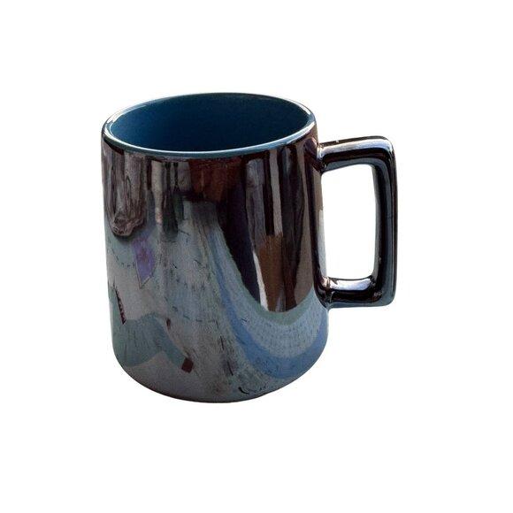 Iridescent Ceramic Mug With Blue Interior - Picture 1 of 14